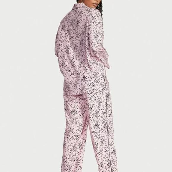 Bed Head PJs Women's Pink Babydoll Tiny Hearts Long Pajamas Two Piece Set Size M - Picture 2 of 9